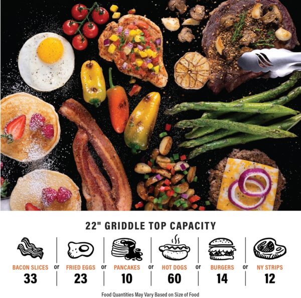 Blackstone 1666 22 Tabletop Griddle with Stainless Steel Faceplate, Powder Coated Steel, Black