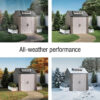 Rubbermaid Resin Outdoor Storage Shed With Floor (7 x 7 Ft) Weather Resistant Gray Organization for Home/Backyard/Garden Tools/Lawn Mower/Bike...