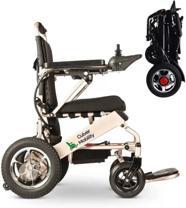 Culver Mobility Electric Power Wheelchair Scooter Fold Lightweight Folding Safe Electric Wheelchair Motorized FDA Approved Aviation Travel (Free...