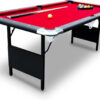 6 Ft Portable Pool Table, Adults Folding Billiards Tables for Game Room with Easy Foldable Storage, Includes Full Set of Billiard Balls, Cues,...