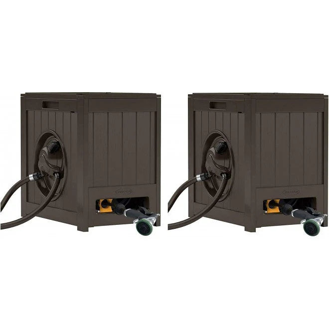 b25afdba41405d575b52cdeb8920b233d6161b05fb01e2a70bff016b861f09e9 Suncast 125 Aquawinder Auto Rewind Water Powered Yard Hose Reel, Java (2 Pack)