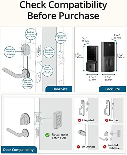 eufy Security Smart Lock C210, 5-in-1 Keyless Entry Door Lock, Built-in WiFi Deadbolt