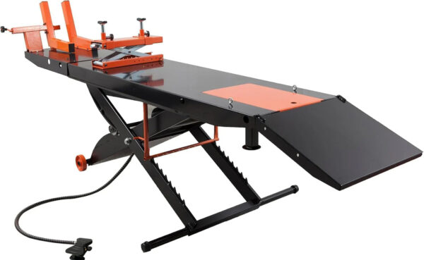 APlusLift MT1500X 1500LB Air-Operated Motorcycle & ATV Lift Table 48" Wide with Side Extensions, 2-Year Warranty