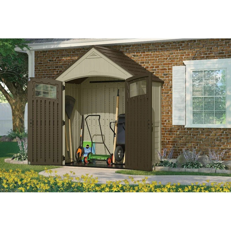 b2b0a525783640b419aa05523b5814c9064f6cb5cb400d9a49fe71241f9c7aac Sutton Outdoor 7 ft. 5 in. W x 4 ft. D Plastic Storage Shed
