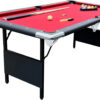 6 Ft Portable Pool Table, Adults Folding Billiards Tables for Game Room with Easy Foldable Storage, Includes Full Set of Billiard Balls, Cues,...