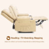 PU Leather Power Lift Recliner Chair With Massage and Heat, Adjustable Furniture for Back, Legs w/ 3 Positions, Usb Port, Side Pocket (Beige, 27...