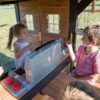 Backyard Discovery Canyon Creek Cedar Wood Swing Set with Wave Slide, Clubhouse, Play Kitchen, Picnic Area, Belt Swings, Web Swing, Rock Wall,...