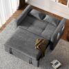 DWVO 3-in-1 Convertible Sofa Bed, 55" Sleeper Sofa with Pull-Out Bed, Cat-Scratch-Proof Fabric Futon Couch with Adjustable Backrest and Side...