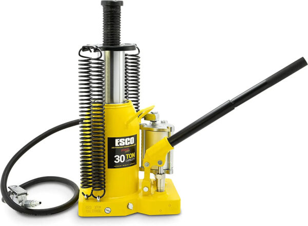 ESCO 30 Ton Pro Series Air Hydraulic Bottle Jack Heavy Duty Lifting for Automotive and Industrial Use