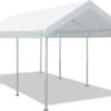 ADVANCE OUTDOOR 10x20 ft Heavy Duty Carport Potable Car Canopy Garage Party Tent Boat Shelter, Adjustable Height from 9.5 ft to 11 ft, Beige