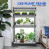 Barrina Mini Greenhouse with LED Grow Light for Indoor Plant, 4-Tier Portable Metal Plant Stand with Wheels, Plant Shelf with Tent, 6Pcs Plant...