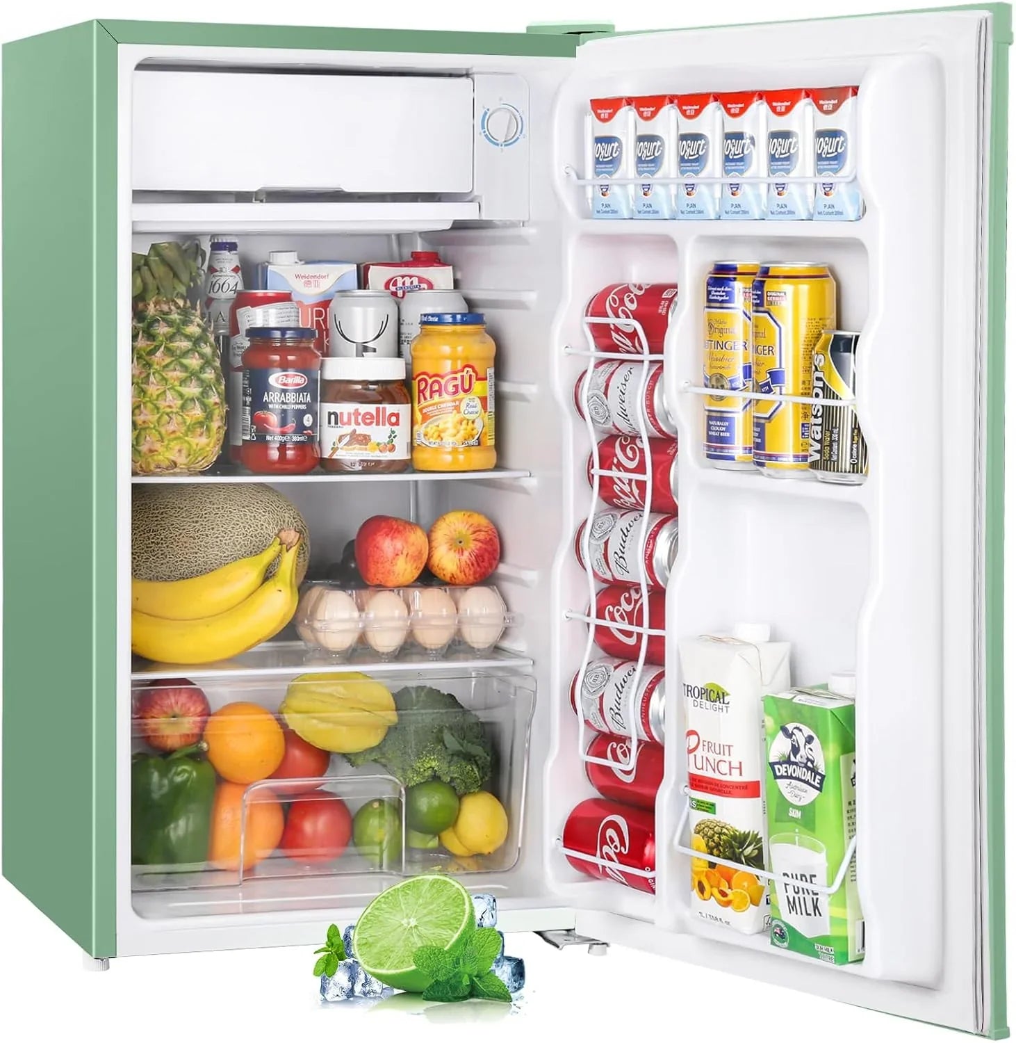 3.2 Cu.Ft Mini Fridge with Freezer Single Door Compact Refrigerator for Dorm, Bedroom, or Office Adjustable Thermostat, Black