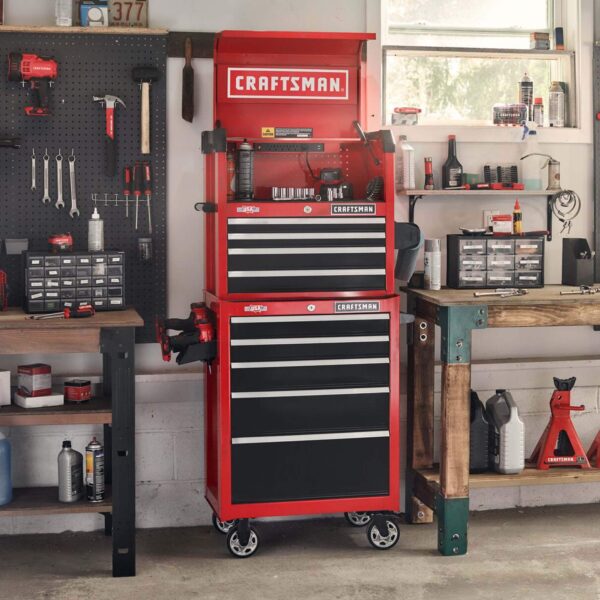 2000 Series 26-in W x 36.5-in H 5-Drawer Steel Rolling Tool Cabinet (Red)
