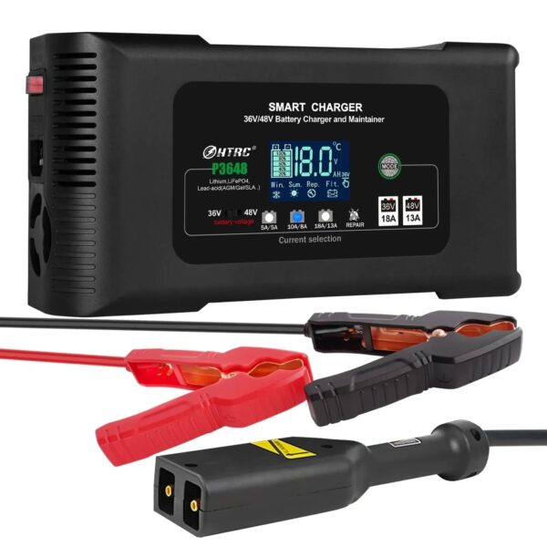36 Volt Golf cart Charger 18-Amp Smart Charger, Car Battery Charger,Trickle Charger,36V,18-Amp and 48V,13-Amp,Lithium,LiFePO4,Lead-Acid...