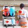 VEVOR Slushy Machine, 15Lx2 Double Tank Commercial Margarita Machine, 120 Cups Stainless Steel Margarita Smoothie Frozen Drink Machine, Slushie...