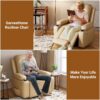 PU Leather Power Lift Recliner Chair With Massage and Heat, Adjustable Furniture for Back, Legs w/ 3 Positions, Usb Port, Side Pocket (Beige, 27...