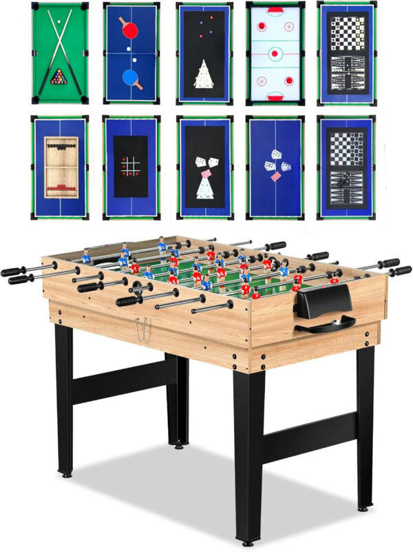12-in-1 Game Table - 48" Combo Game Table, Ping Pong Table, Foosball Table, Air Hockey Table, Pool Table - Sports Arcade Games with Accessories -...
