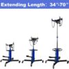 1660 Pounds Hydraulic Car Transmission Jack Vertical Lift with 360 Swivel Wheel Pedal ,Blue,33"-70"(0.75Ton)