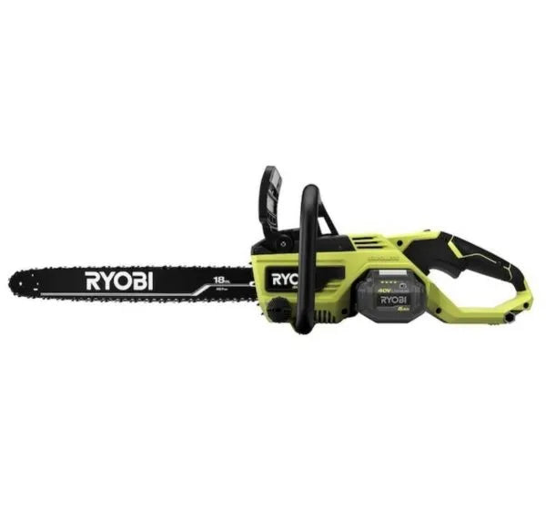 Ryobi 18 40V Cordless Chainsaw Kit with Battery & Charger, Green
