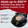 Electric Pizza Oven with Ceramic Stone, Viewing Window, Adjustable Heat Control, Timer and 1200W Baking Power, DIY Homemade Pizzeria, Large 12 Pie...