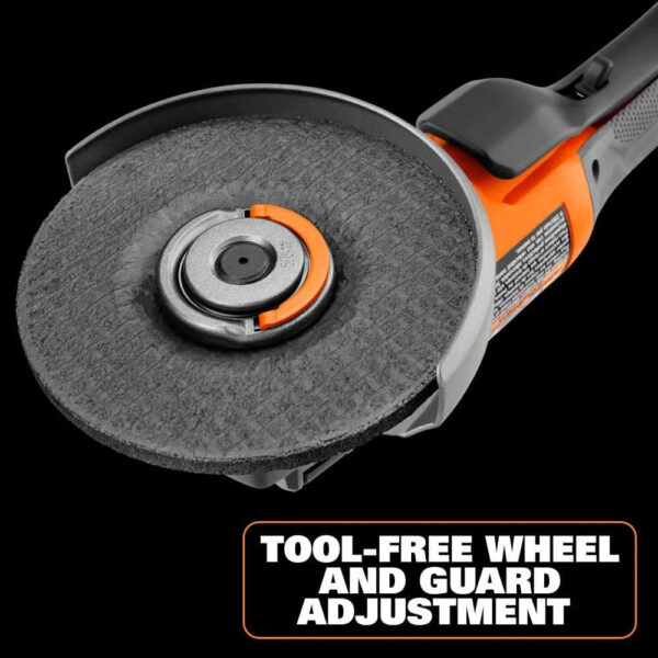 RIDGID 18V Brushless Cordless 4-1/2 in. Paddle Switch Angle Grinder with (2) 4.0 Ah Batteries, Charger, and Bag R86047B-AC93044SBN