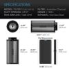 AC Infinity Air Carbon Filter 12" with Premium Australian Virgin Charcoal, for Inline Duct Fan