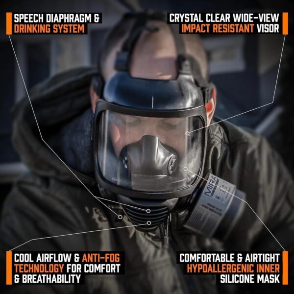 MIRA SAFETY CM-6M CBRN Full Face Gas Mask with Drinking System