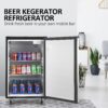 Beer Kegerator, Dual Tap Draft Beer Dispenser, Full Size Stainless Steel Keg Refrigerator With Drip Tray, CO2 Cylinder, 32 F- 50 F Temperature...