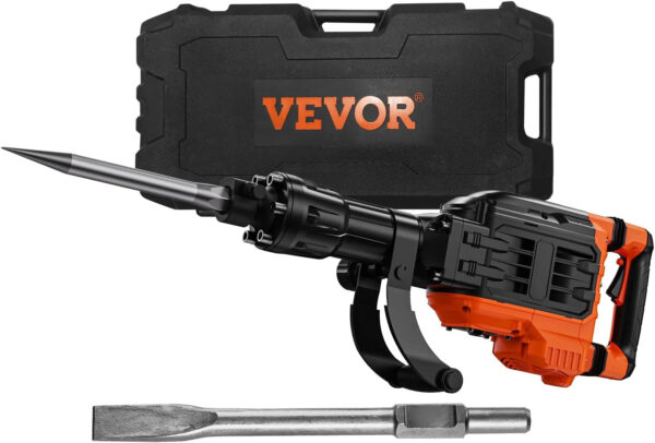 Electric demolition hammer, hydraulic crushing hammer, concrete crusher, heavy-duty electric hydraulic crushing hammer, equipped with chisel...