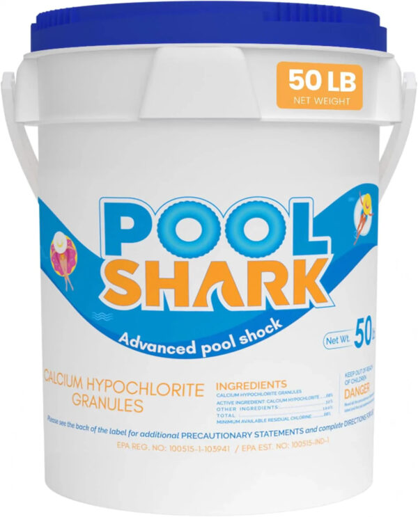 68% Calcium Hypochlorite Pool Shock for Swimming Pools - Chlorine Granules Swimming Pool Shock 50 lbs Bucket - Pool Chlorine for Inground and...