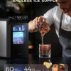 Nugget Ice Maker Countertop, Smart Pebble Ice Machine with APP Control, 44 lbs/24H Soft Pellet Chewable Ice with Self-Cleaning, Stainless Steel