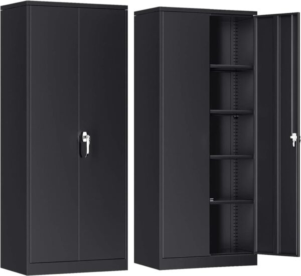 Atripark Metal Storage Cabinet with Lock, 72" Lockable Garage Tool Cabinet with Doors