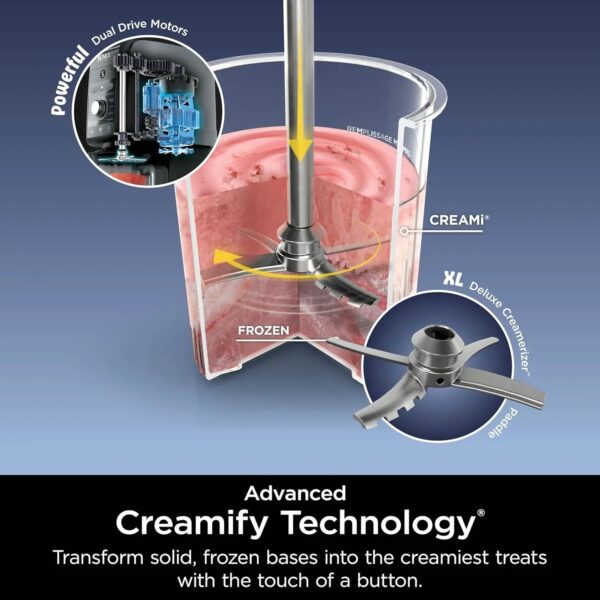 Ninja NC301 CREAMi Ice Cream Maker, for Gelato, Mix-ins, Milkshakes, Sorbet, Smoothie Bowls & More, 7 One-Touch Programs, with (2) Pint Containers...