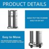 2 Set 48,000-BTU Umbrella Patio Propane Heater with Wheels,Stainless Steel Patio Heater,Stainless Steel Floorstanding Liquid Propane Heater...