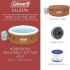 Coleman SaluSpa Miami AirJet 2 to 4 Person Round Inflatable Hot Tub Portable Outdoor Spa with 120 Soothing AirJets and Insulated Cover, Black