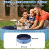 Foldable Dog Swimming Pool, 120"x20" Oversize Collapsable Hard Plastic Potable Bathing Tub for Pet Dog Kiddie Pool Indoor and Outdoor Leakproof...