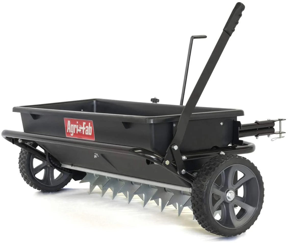 bf8bd655d4f15772fce91c2f8fd78cde2397fc8b4098926f38a711c7b11b5a87 45-0543 100 lb. Tow Spiker/Seeder/Spreader, Black