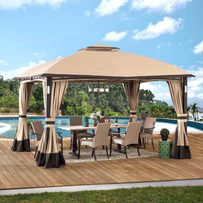 c04756dbe00828383fd477d743fcead3ddb13b095a000f50591aac1a771e50fb Moorehead 12 Ft. W x 10 Ft. D Steel Patio Gazebo