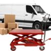 660LBS Hydraulic Lift Table Cart 31" Lift Height, Double Scissor Design with 4 Wheels & Non-Slip Pad for Material Handling