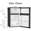 Euhomy Mini Fridge with Freezer, 3.2 Cu.Ft Mini Refrigerator with Freezer