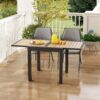 Extensible outdoor dining table, patio table, all-weather aluminum frame, large rectangular lawn backyard garden terrace dining table, suitable...