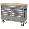 46-in W x 24.5-in D 9-Drawer Mobile Workbench with Hardwood Top and Power Station Gloss Black