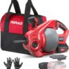20V Cordless Electric Drain Auger-Efficient 25Ft Auto-Feed Drain Snake with Replaceable Cable,2.0Ah Battery,Charger,Storage Bag & Gloves for...
