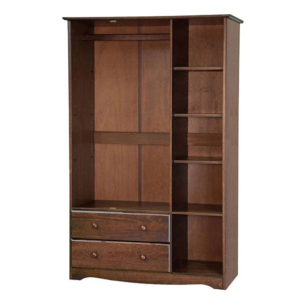 100% Solid Wood Grand Wardrobe Armoire - Mocha