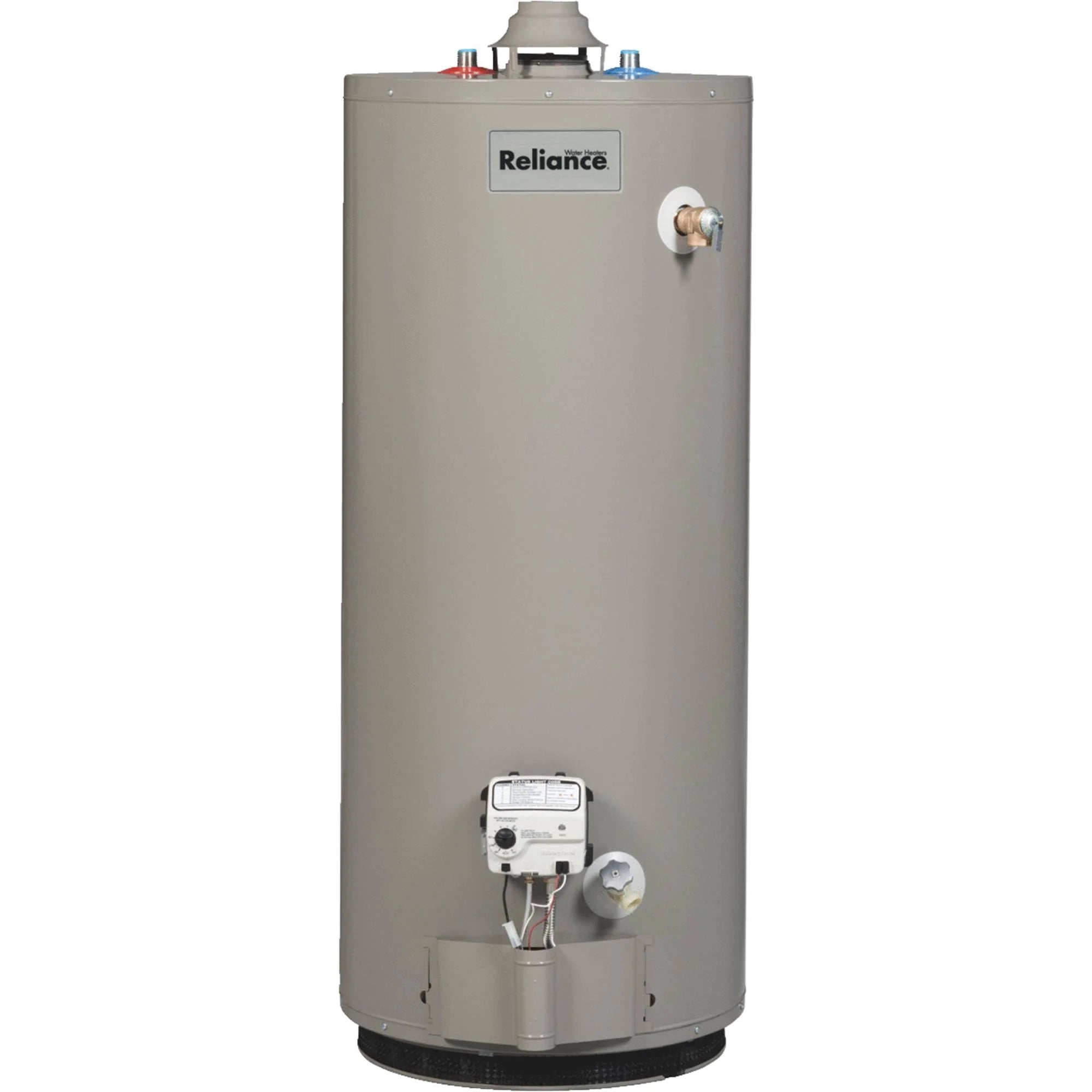 c3be6acaca281246d3d76d8527ed8057c45d835b41db967b9529f79b1cedd00f-1 Reliance 40 Gallon LP Gas Water Heater with Eco-Friendly Insulation and Green Choice Burner
