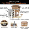 6 qt Ice Cream Maker Classic Wooden Tub Hand Crank