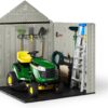 Rubbermaid Resin Outdoor Storage Shed With Floor (7 x 7 Ft) Weather Resistant Gray Organization for Home/Backyard/Garden Tools/Lawn Mower/Bike...