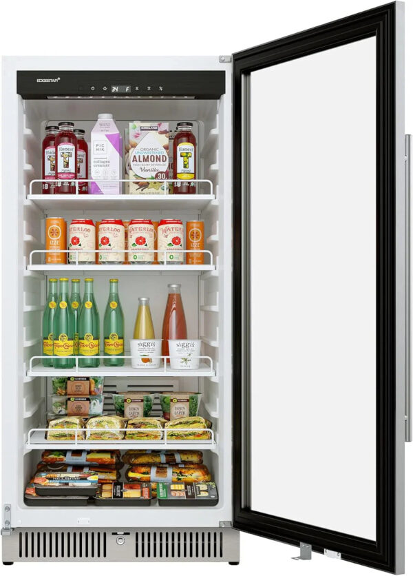 EdgeStar VBM101 22" Wide 10.1 Cu. Ft. Commercial Beverage Merchandiser Stainless Steel, Temp Alarm, Reversible Door