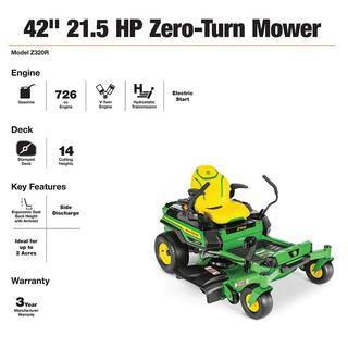 John Deere Z320R 42 21.5 HP V-Twin Zero-Turn Riding Mower with Accel Deep Deck