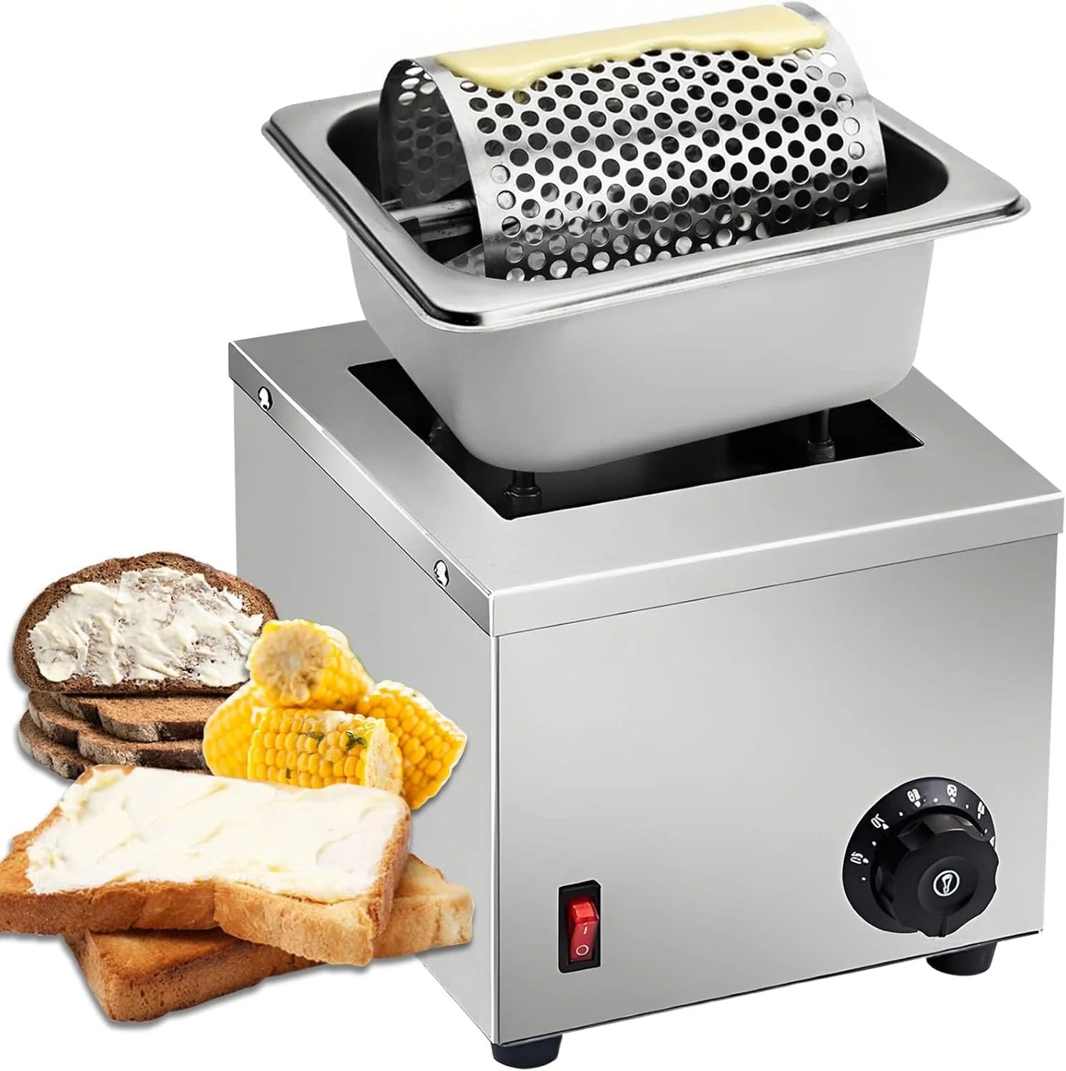 c5a9d4073792ad2ef2fc7c412a4a42445f29a5cfd9c8b79d23301574f12aed40 Electric Butter Wheel Warmers for Spreads Butter Evenly to Bread, Stainless Steel Butter Roller for Butter Sauces or Oil, for Indoor/Outdoor...